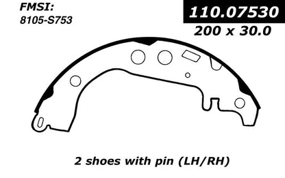 Stoptech Centric Premium Brake Shoes - Rear 111.07530
