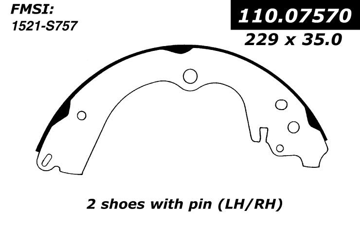 Centric Parts Drum Brake Shoe Premium 111.07570