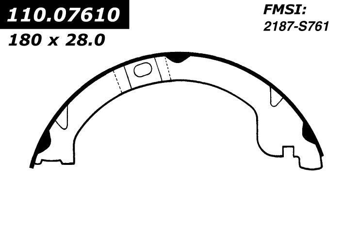 Centric Parts Parking Brake Shoe Premium for 2007-1997 Chrysler Town & Country, Dodge Caravan 2007-2001, Grand Caravan 2007-1997, Plymouth Grand Voyager 111.07610