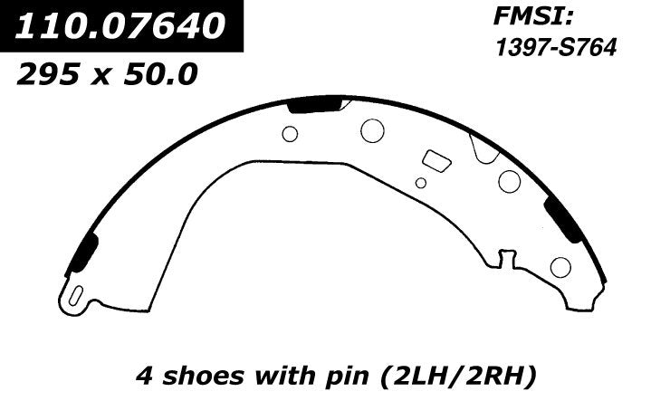 Stoptech Centric Premium Brake Shoes - Rear 111.07640