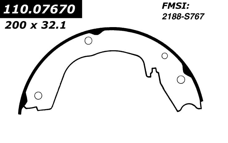 Centric Parts Parking Brake Shoe with Asbestos‑Free Friction for 2000-2006 Mitsubishi Montero 111.07670