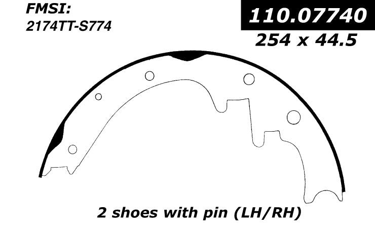 Centric Parts Drum Brake Shoe Premium 111.07740