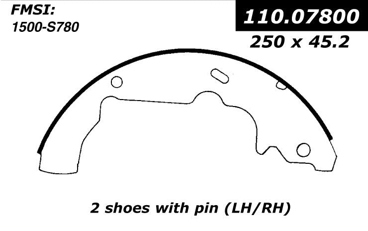 Stoptech Centric Premium Brake Shoes - Rear 111.07800