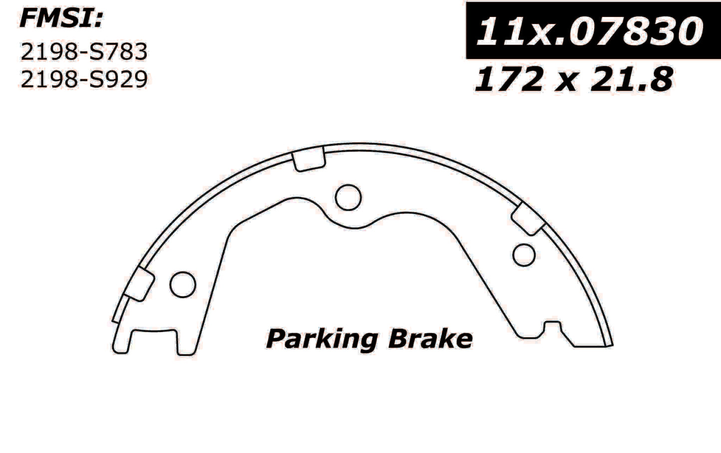 Centric Parts Parking Brake Shoe for 2008-2012 Infiniti EX35 111.07830