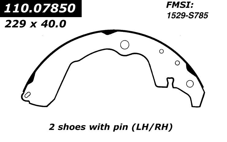 Centric Parts Drum Brake Shoe 111.07850