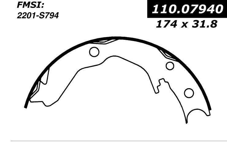 Centric Parts Parking Brake Shoe with Asbestos‑Free Friction for 2005-2008 Saab 9-2X Subaru Forester Impreza Legacy 111.07940