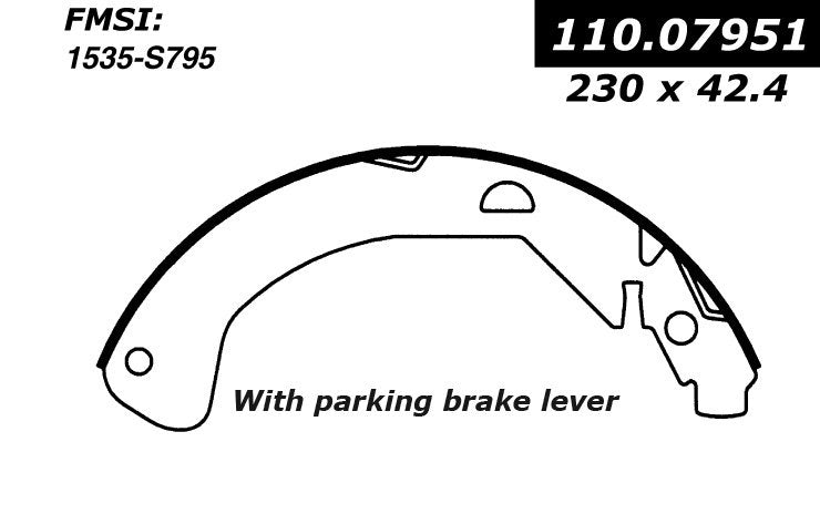 Centric Parts Drum Brake Shoe Premium for 2003-2008 Chevrolet Cavalier Cobalt HHR Pontiac G4 G5 Pursuit Sunfire Saturn Ion 111.07951