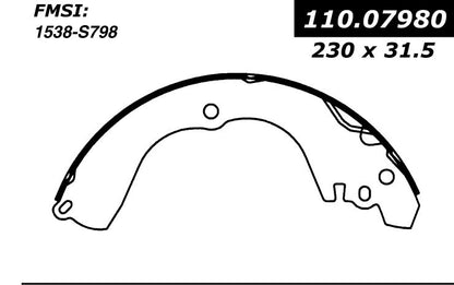 Centric Parts Drum Brake Shoe Premium for 2003-2004 Mitsubishi Outlander 111.07980