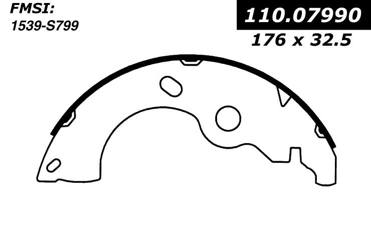 Centric Parts Drum Brake Shoe Premium with Asbestos-Free Friction 111.07990