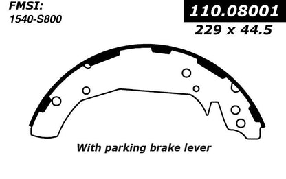 Centric Parts Drum Brake Shoe Premium for 2009-2010 Chevrolet Cobalt, 2009-2011 HHR, 2003-2006 Chrysler Sebring, 2003-2006 Dodge Stratus, 2009-2010 Pontiac G5 111.08001