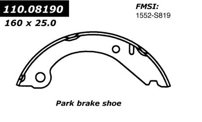 Centric Parts Premium Parking Brake Shoes 111.08190