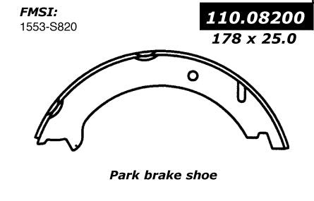 Centric Parts Premium Parking Brake Shoe for Volvo 850 1993-1997, C70 1998-2004, S70 1998-2000, V70 1998-2000 111.08200