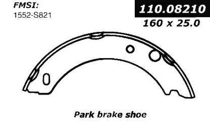 Centric Parts Parking Brake Shoe Premium for Volvo 740 1990-1988, 760 1989-1988, 780 1991-1988, 940 1995-1991, 960 1997-1992, S90 1998-1997, V90 1998-1997 111.08210