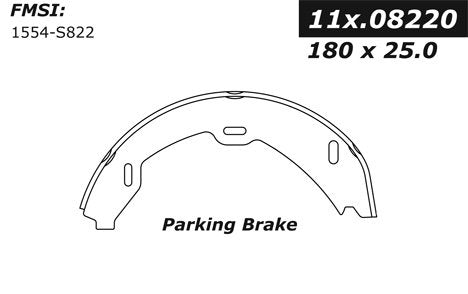 Centric Parts Parking Brake Shoe with Asbestos-Free Friction for 2001-2006 Mercedes-Benz CL55 AMG, CL500, CL600, S55 AMG, S350, S430, S500, S600 111.08220