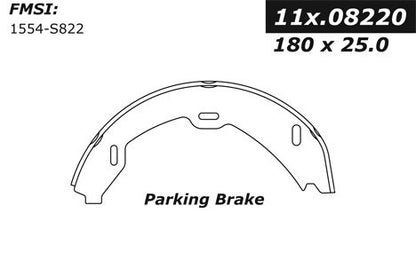 Centric Parts Parking Brake Shoe with Asbestos-Free Friction for 2001-2006 Mercedes-Benz CL55 AMG, CL500, CL600, S55 AMG, S350, S430, S500, S600 111.08220