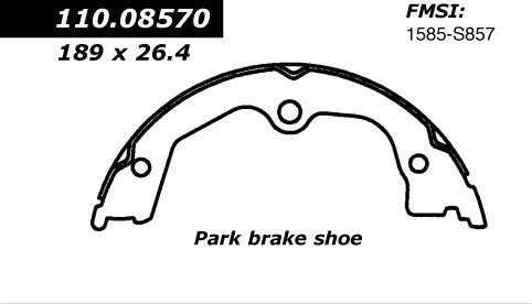 Centric Parts Parking Brake Shoe with Asbestos-Free Friction for 2005-2012 Acura RL, 2009-2014 Honda Accord Crosstour 111.08570