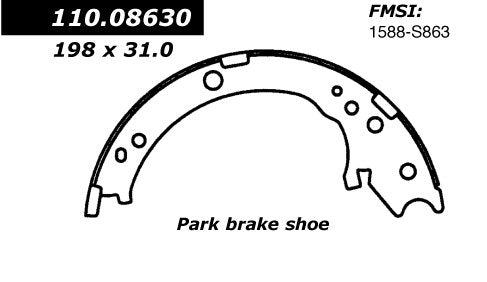 Centric Parts Premium Parking Brake Shoes 111.08630