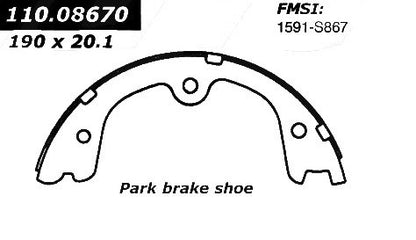 Centric Parts Premium Parking Brake Shoes 111.08670