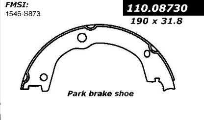 Centric Parts Parking Brake Shoe with Asbestos‑Free Friction for 2006-2009 Hyundai Azera, Santa Fe, Kia Amanti, Sorento 111.08730