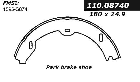 Centric Parts Parking Brake Shoe with Asbestos‑Free Friction for 2003-2012 Mercedes-Benz CLS, E, G, SL Models 111.08740