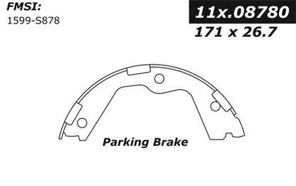 Centric Parts Parking Brake Shoe Premium for 1993-2001 Infiniti J30 Q45 111.08780