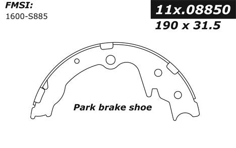 Centric Parts Premium Parking Brake Shoes 111.08850