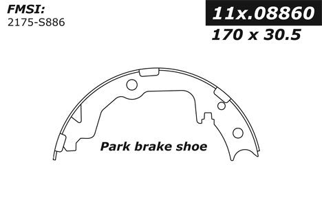 Centric Parts Premium Parking Brake Shoe for 2006-2012 Mitsubishi Eclipse Galant 111.08860