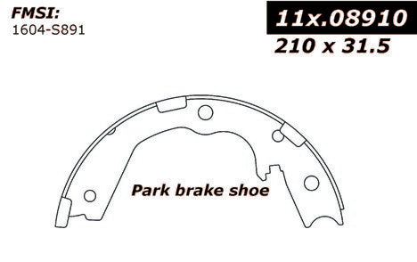 Centric Parts Parking Brake Shoe with Asbestos‑Free Friction for 1992-2002 Isuzu Trooper 111.08910
