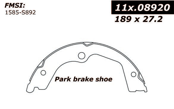 Centric Parts Premium Parking Brake Shoes 111.08920