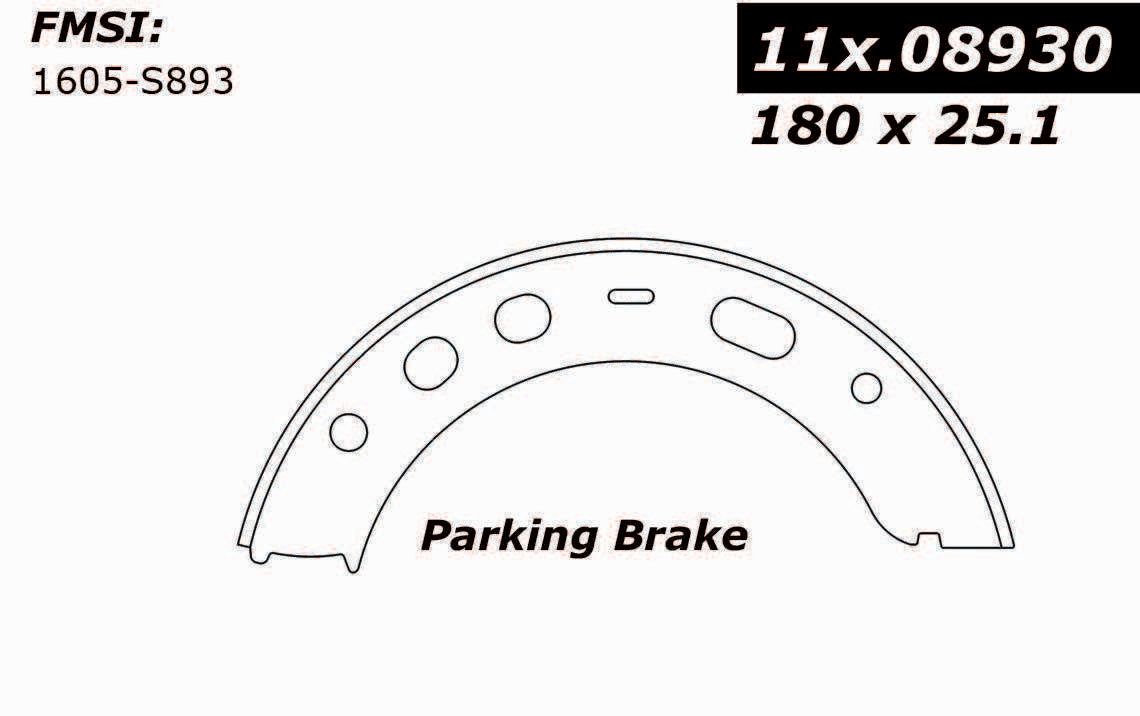 Centric Parts Premium Parking Brake Shoe for Porsche 911 1998-1996