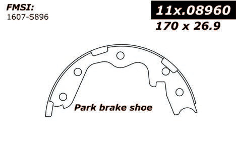 Centric Parts Parking Brake Shoe Premium for 1990-1996 Infiniti Q45 Nissan 300ZX 111.08960