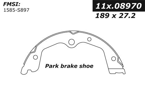 Stoptech Centric Premium Parking Brake Shoes - Rear PB 111.08970