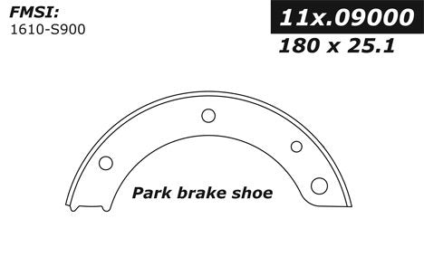 Centric Parts Premium Parking Brake Shoe for Porsche 911 2002-1969, 912 1976, 930 1978-1979, Boxster 2000-2004 111.09000