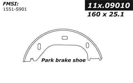 Centric Parts Premium Parking Brake Shoes 111.09010