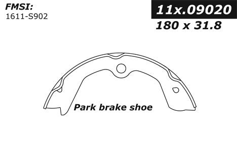 Centric Parts Premium Parking Brake Shoes 111.09020