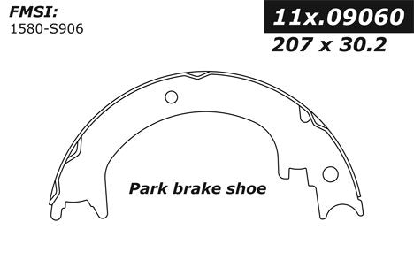 Centric Parts Parking Brake Shoe with Asbestos-Free Friction for 2006-2020 Lexus RX350, Mitsubishi Montero, Subaru Tribeca, Toyota Highlander, Sienna 111.09060