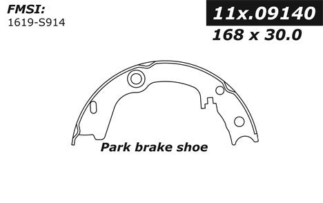 Centric Parts Parking Brake Shoe with OEM Fit for 2006-2007 Hyundai Accent, 2010-2013 Kia Forte, 2008-2011 Rio 111.09140