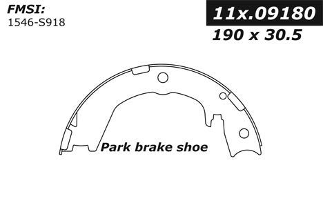 Centric Parts Parking Brake Shoe with Asbestos‑Free Friction for 2007-2009 Hyundai Entourage, 2006-2014 Kia Sedona 111.09180