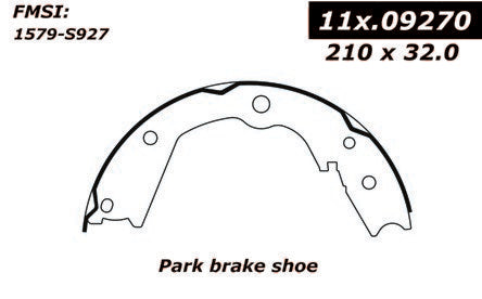 Centric Parts Parking Brake Shoe with Asbestos‑Free Friction for 2007-2013 Acura MDX, 2010-2013 ZDX, 2009-2015 Honda Pilot 111.09270