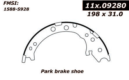 Centric Parts Parking Brake Shoe Premium for 2007-2018 Acura RDX 2016-2007 Honda CR-V 111.09280