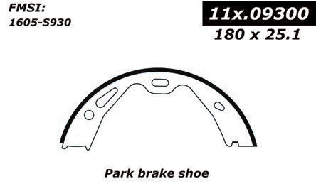 Centric Parts Parking Brake Shoe with Asbestos-Free Friction for 2007-2013 Porsche 911 Boxster Cayman 111.09300