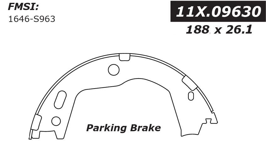 Stoptech Centric 10-16 Hyundai Genesis Coupe Premium Rear Parking Brake Shoes 111.09630