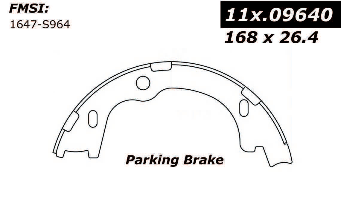 Centric Parts Parking Brake Shoe with Asbestos‑Free Friction for 2009-2012 Hyundai Elantra, 2010-2015 Tucson, 2015 ix35 111.09640