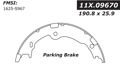 Centric Parts Premium Parking Brake Shoes for Lexus LC500 2018-2022, LS460 2007-2017, Toyota Mirai 2020-2022 111.09670
