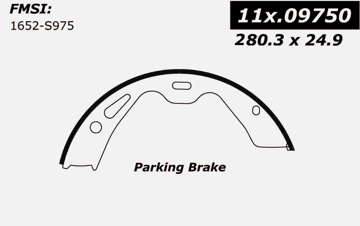 Centric Parts Parking Brake Shoe with OE‑style pins for 2013-2020 Porsche 718 Boxster Cayman 911 918 Spyder Panamera 111.09750
