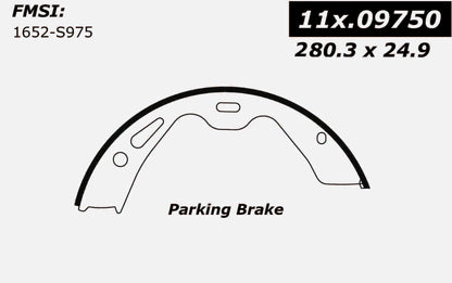 Centric Parts Parking Brake Shoe with OE‑style pins for 2013-2020 Porsche 718 Boxster Cayman 911 918 Spyder Panamera 111.09750