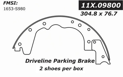 Centric Parts Premium Parking Brake Shoes 111.09800