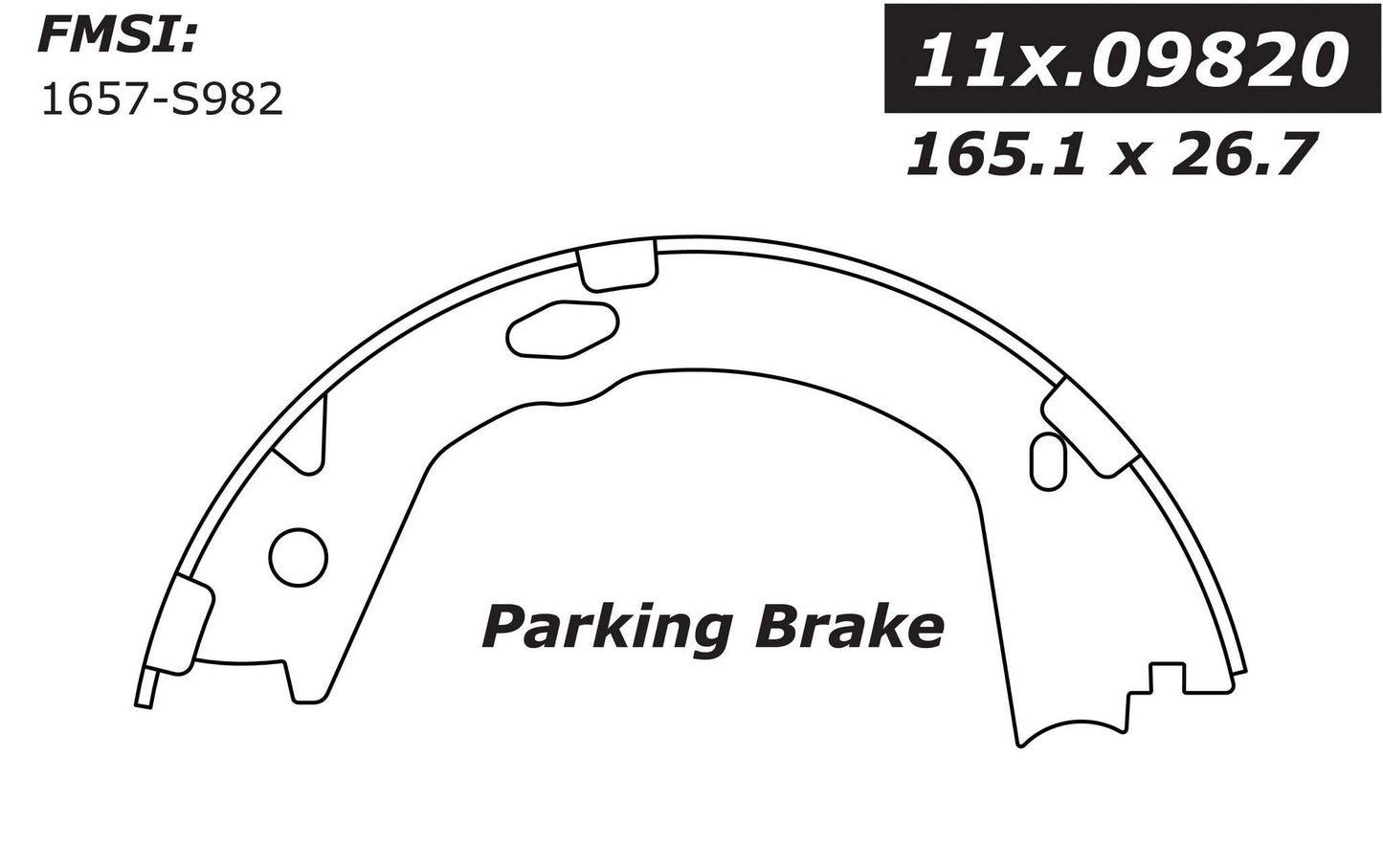 Centric Parts Parking Brake Shoe with Asbestos‑Free Friction for 2009-2017 Hyundai Azera, 2009-2015 Sonata, 2011-2016 Kia Optima 111.09820