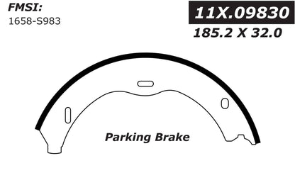 Centric Parts Parking Brake Shoe with Asbestos‑Free Friction for 2008-2013 Mercedes-Benz S63 AMG, S65 AMG, S550, S600 111.09830