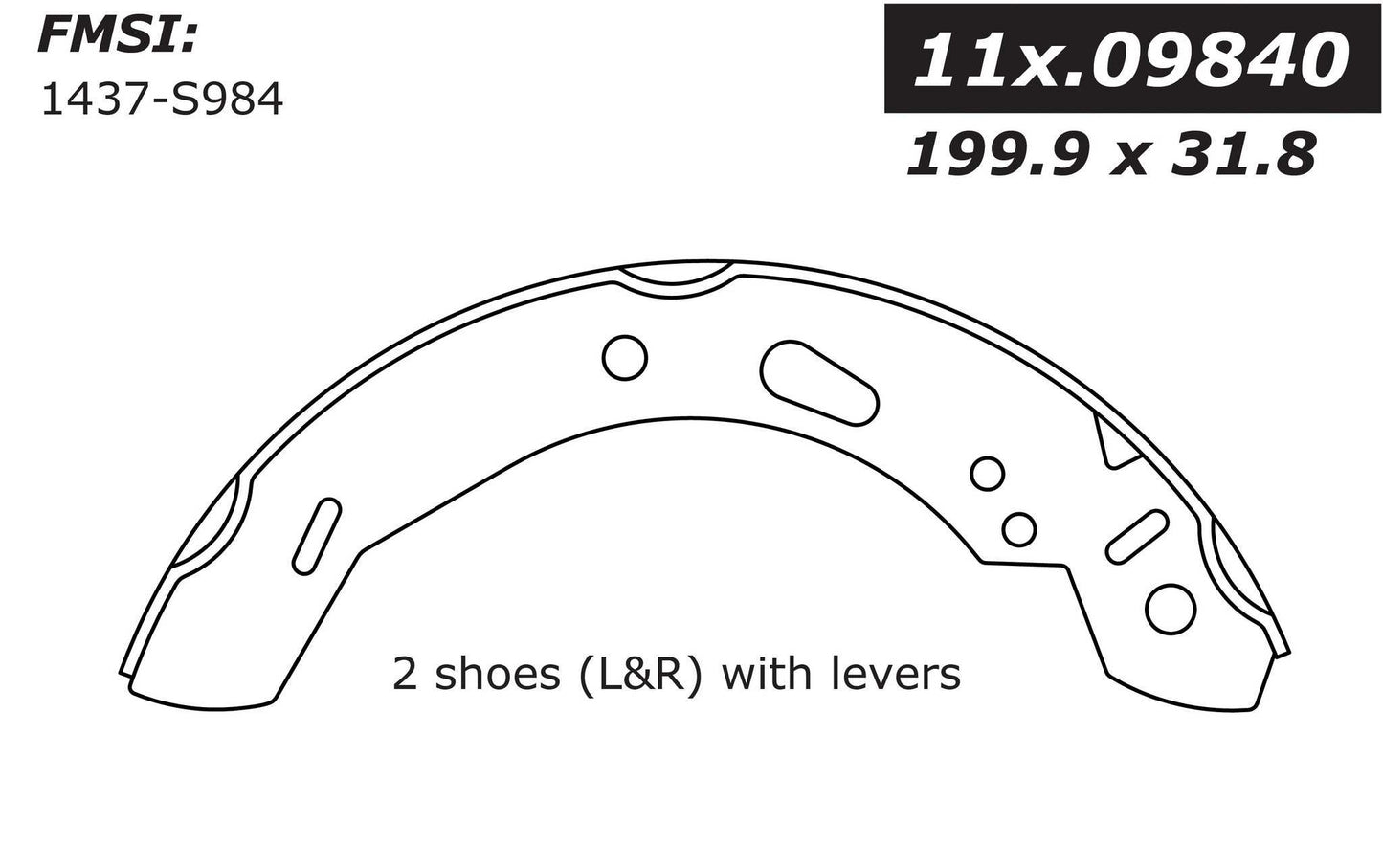 Centric Parts Drum Brake Shoe 111.09840